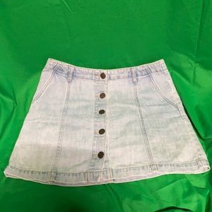 Forever 21 button front jean mini skirt